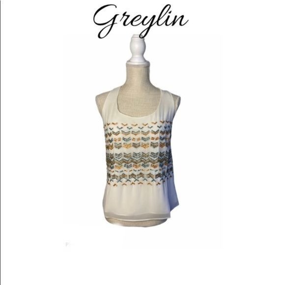Greylin Anthropologie Embellished Tank Top - Picture 1 of 3